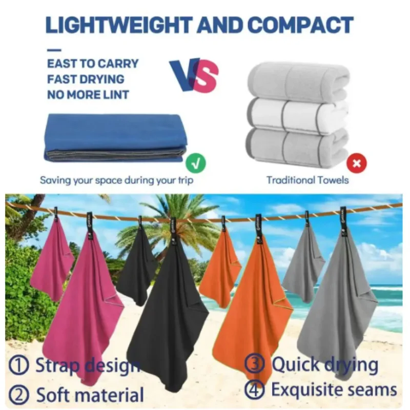 Microfiber Towel Sports Quick-drying Swimming Beach Towel Bath towels Camping Towel for Backpacking Hiking Lightweight Gym Yoga 4