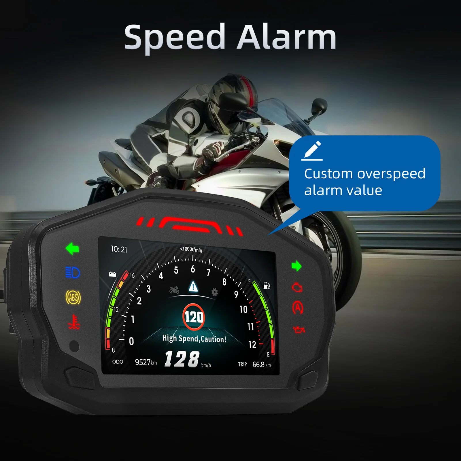 Speedometer Motorcycle Tft Tpms Speed Meter Can Set Data Chinese / English Version 2/4 Cylinder Motorcycle Speedometer