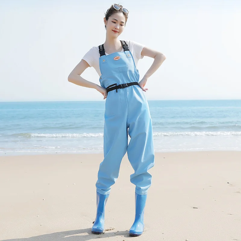 어린이 방수 작업복 해산물 수확복 놀이용 물놀이 우비 신발 일체형 유치원 모래..