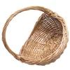 Wicker Picnic Basket Handle Empty Gift Basket Fill Open Top Market Harvest Baskets Garden Fruit Candy Wine Egg Gathering 2