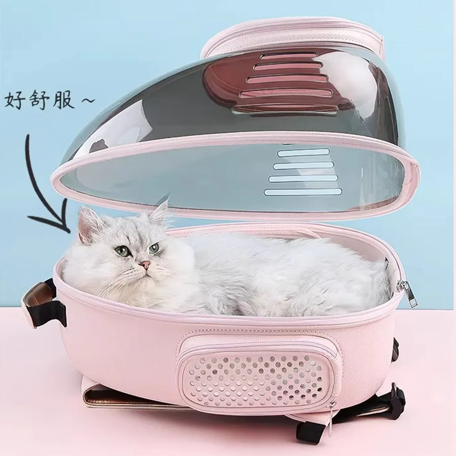 Girls Cat Bag Cute Travel Zipper Portable Outdoor Cat Bag Breathable Case Shoulders Chest Transparent Mochila Pet Carrier