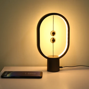 Lámpara de Equilibrio Magnética LED – Mini Luz de Noche Creativa con Interruptor de Bolas Flotantes – Decoración Minimalista USB para Recámara y Escritorio
