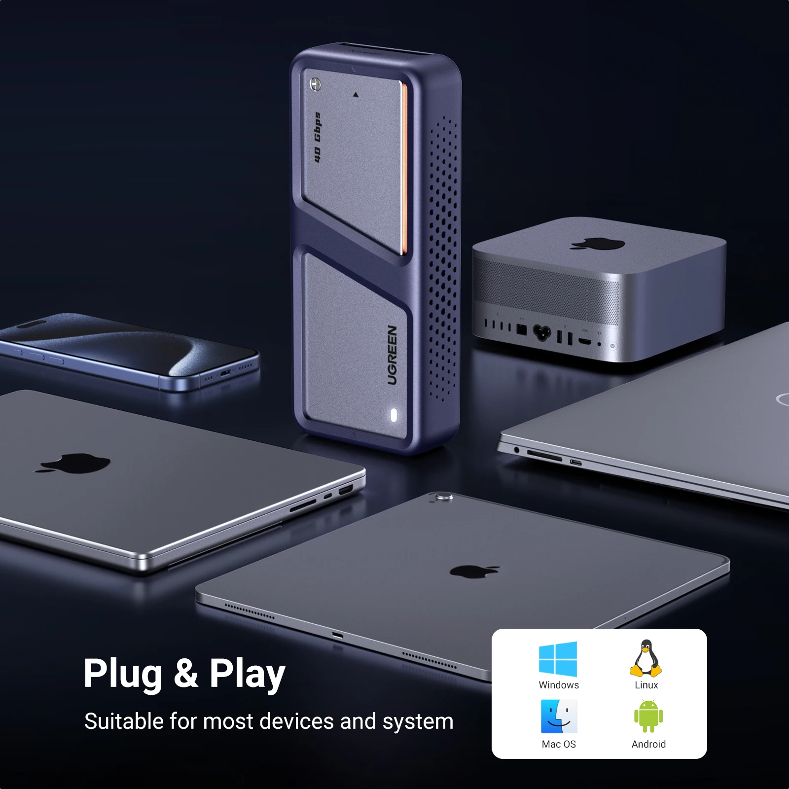 UGREEN 40Gbps NVMe SSD Enclosure M.2 to USB4.0 SSD Case Compatible