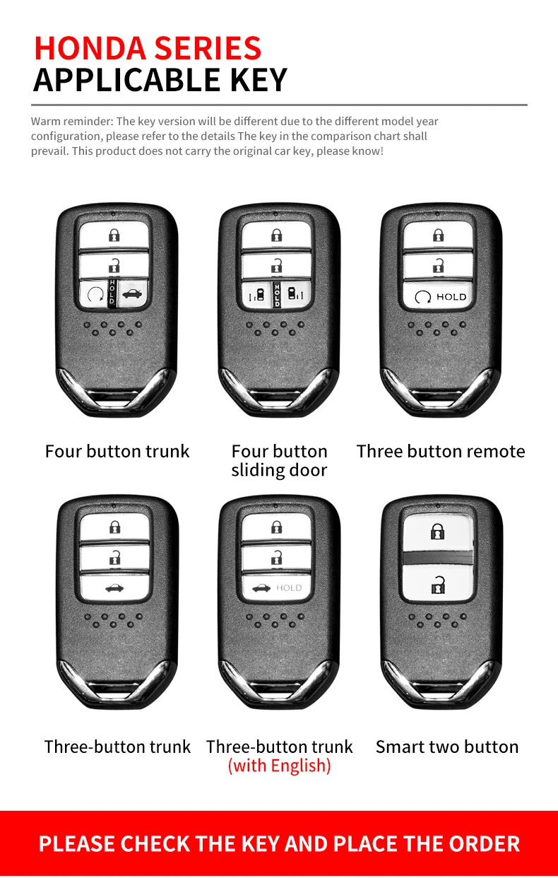 Portachiavi con copertura a distanza per auto in metallo Shell Fob per Honda CR-V CRV Accord Odyssey Civic XRV Vezel Jade Crider Fit Holder accessori - S39c883e3f33c4a77b394107f3e0c08f00