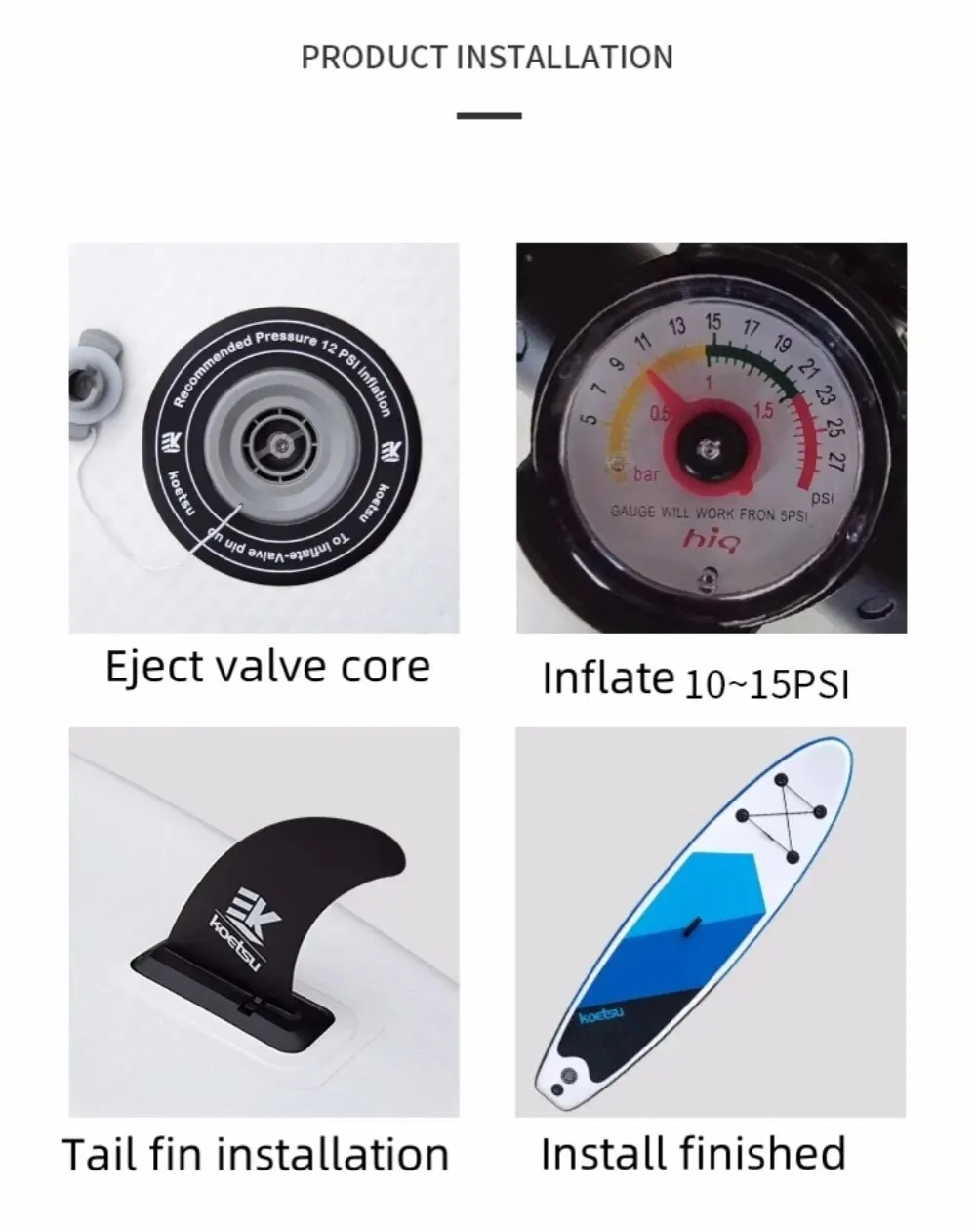 Inflatable Stand Up Paddle Board SUP Surfboard Set with Pump & Accessories 5