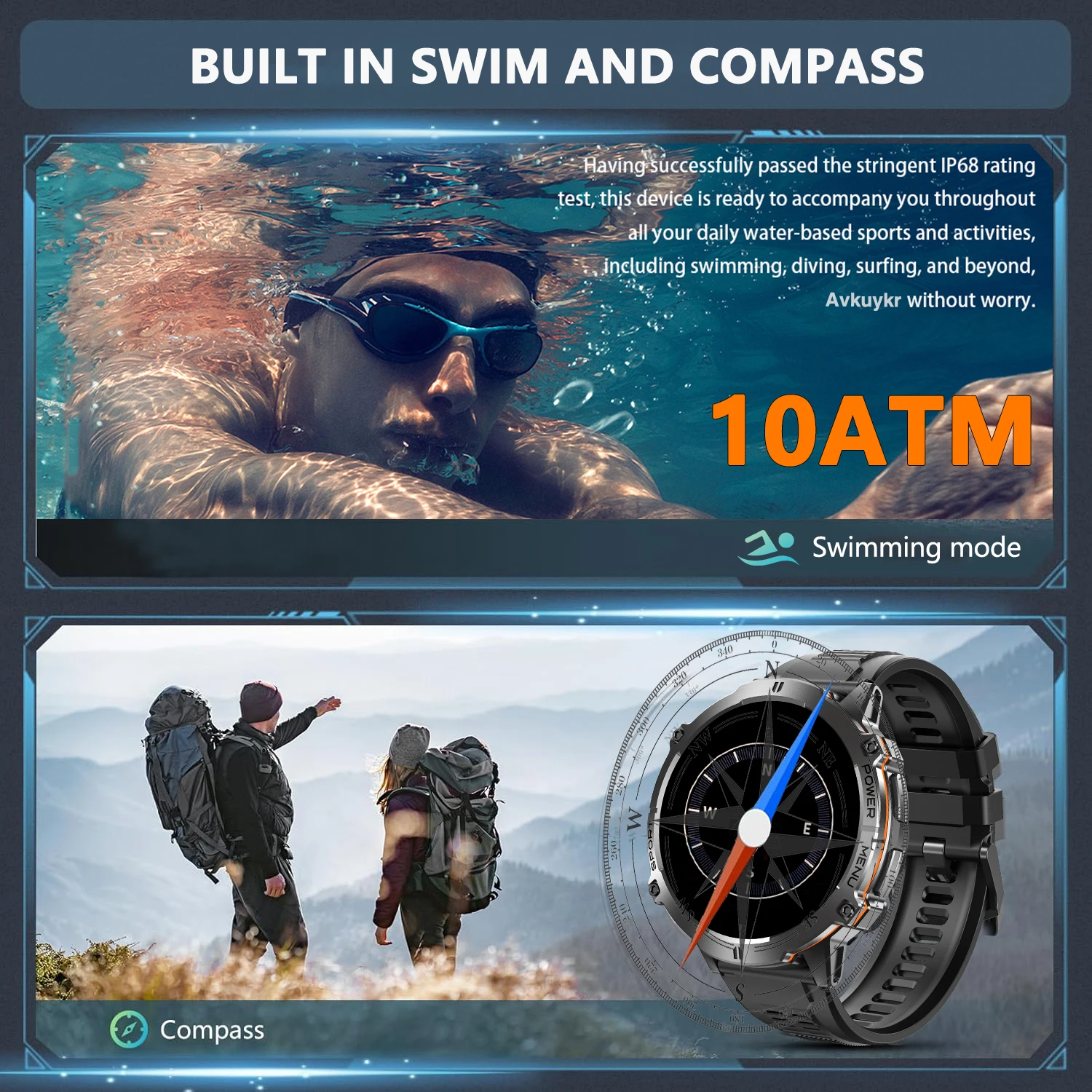 2025 New Military T-Rex3 Pro Smartwatch 1000mAh Battery Compass GPS 10ATM Waterproof 170+Sport HD call Tactics Smart Watch Men