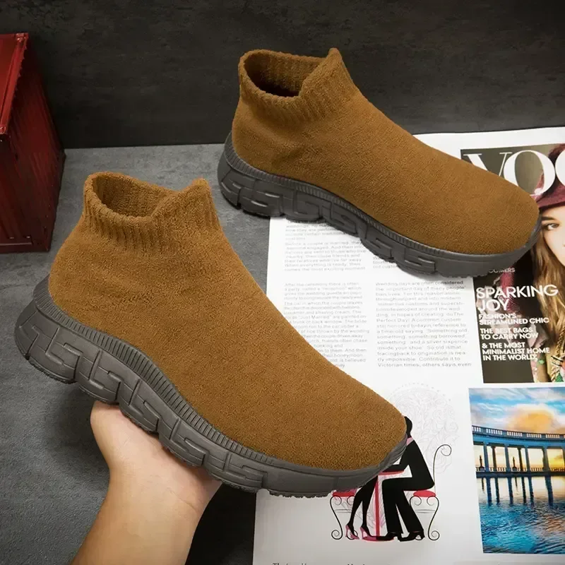 Sneakers Sports Shoes for Men Breathable Slip-on Comfortable Men Casual Shoes Fashion Socks Plus Size Zapatillas De Hombre
