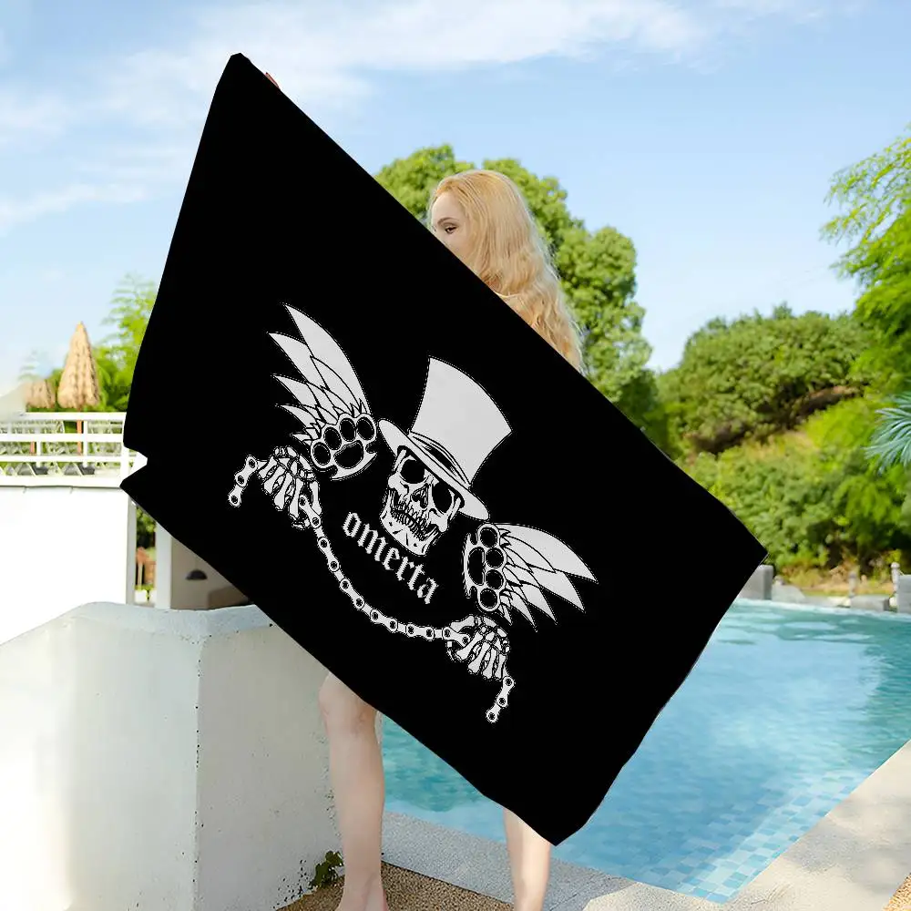 O-Omerta S-Store Logo Microfiber Beach Towel Absorbent Quick Dry Soft Yoga Swimming Resort Mountain Climbing Towel