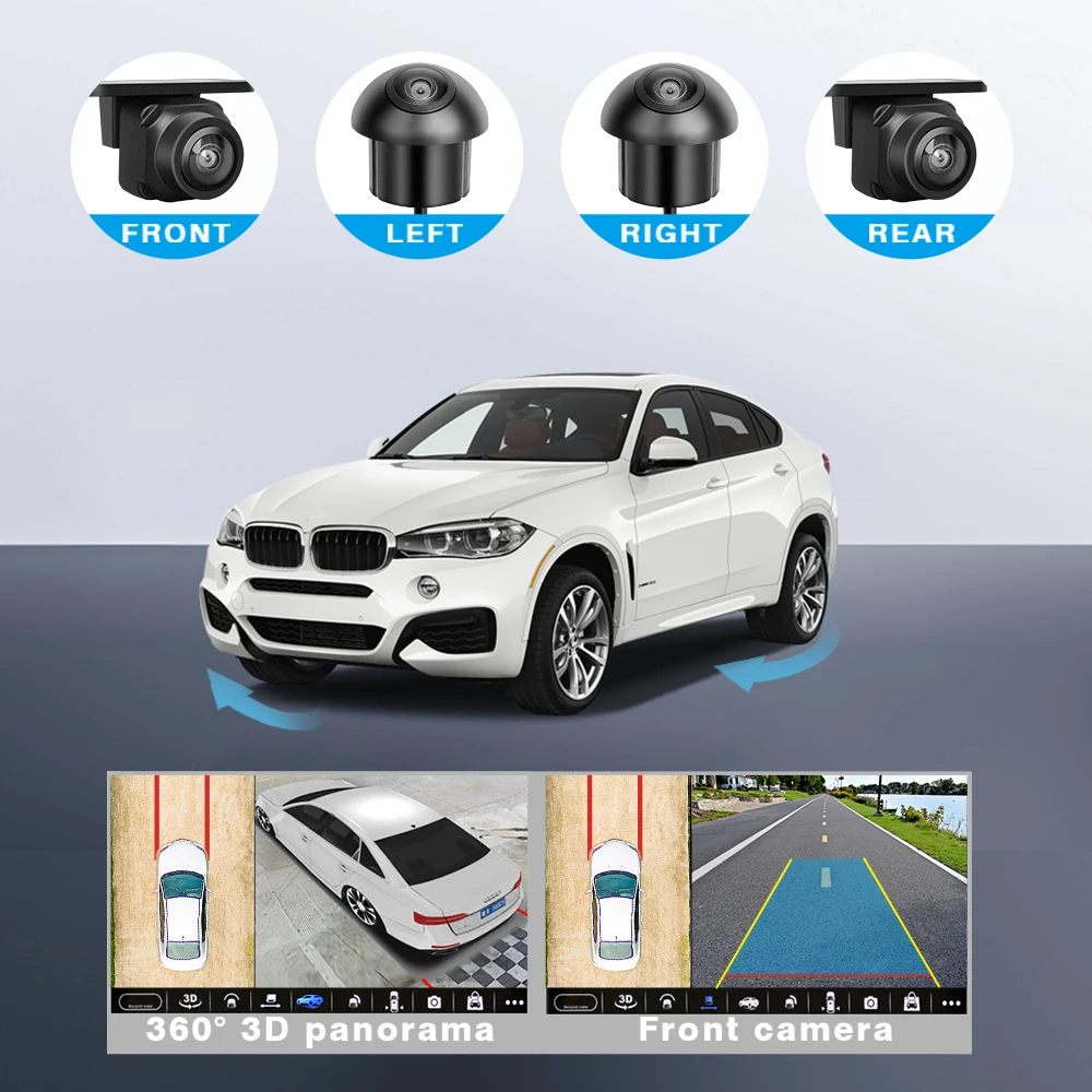 360 Car Camera Panoramic Surround View 1080P AHD System For Android Auto Radio
