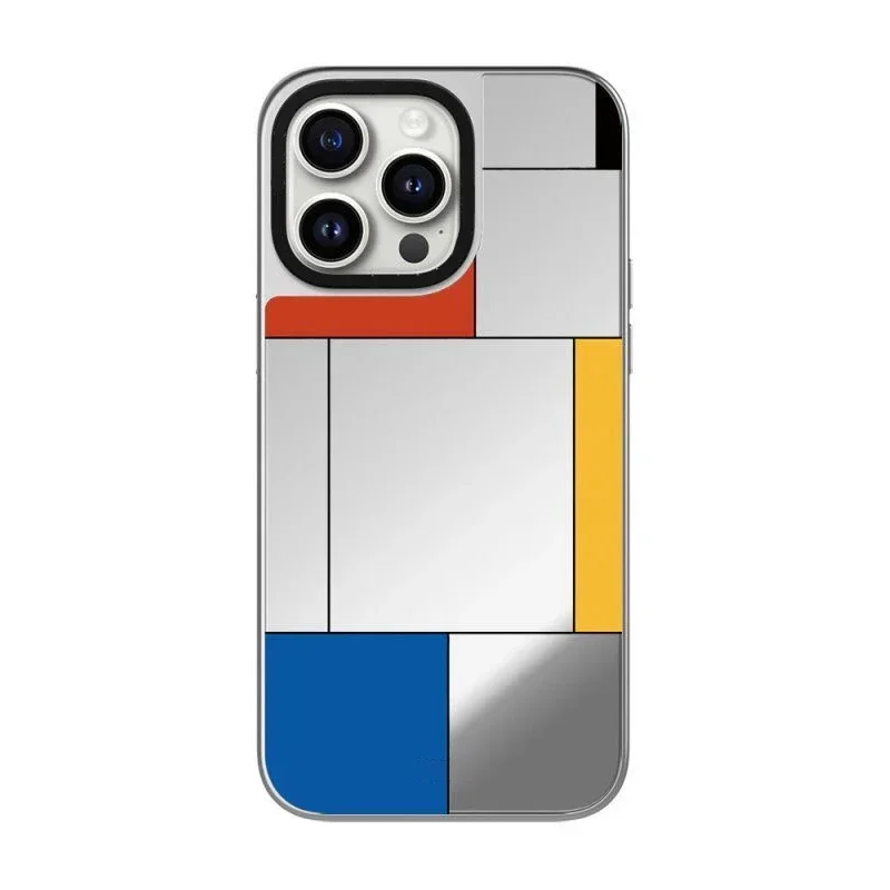 

Color Block MagSafe Mirror Surface Phone Case Cover for iPhone 11 12 13 14 15 Pro Max Case for IPhone 15 Pro Max