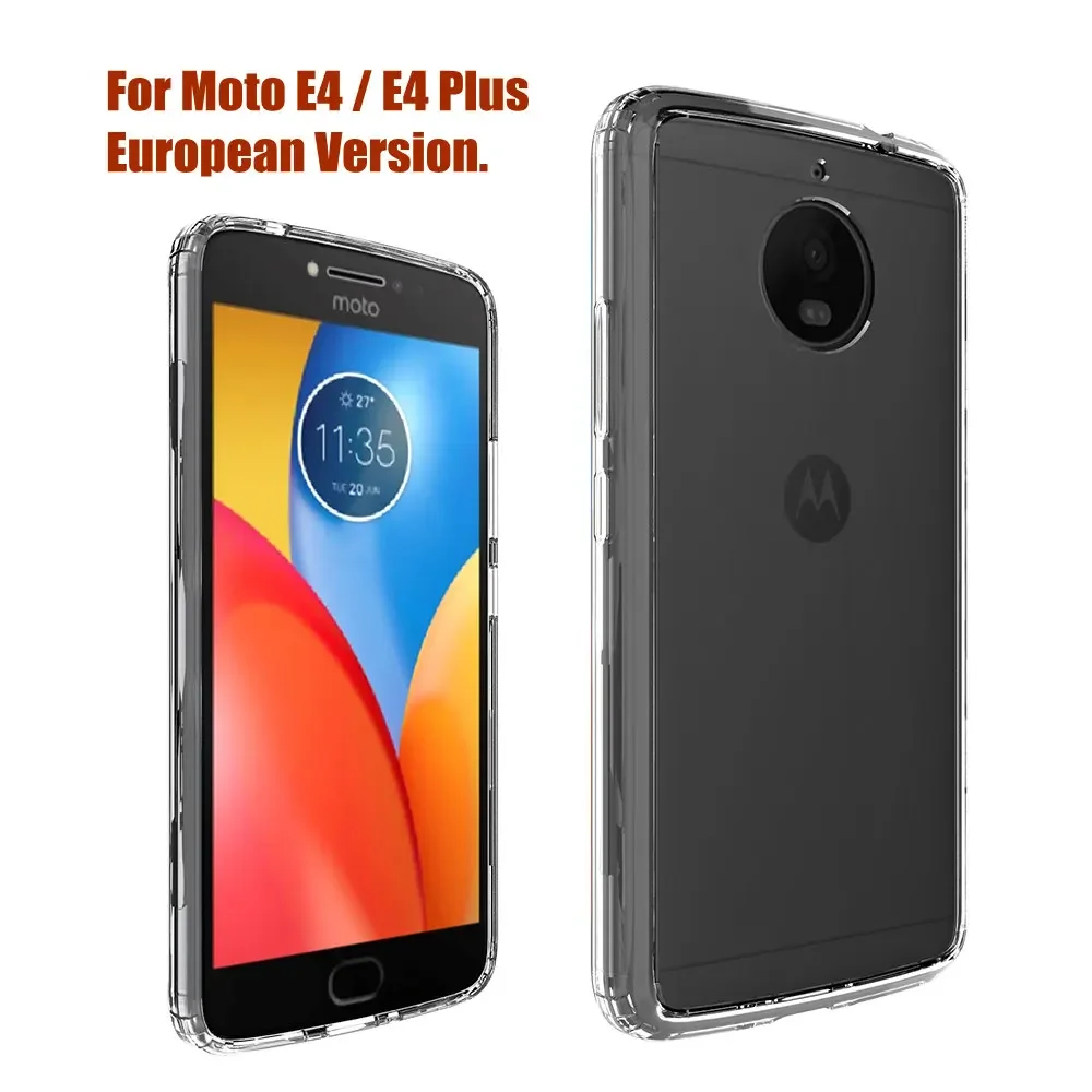Custodia Ibrida Tpu/Pc Air Cushion Tech Per Motorola Moto E4 / E4Plus European Ver. Cover Posteriore Trasparente Antiurto Funda Coque