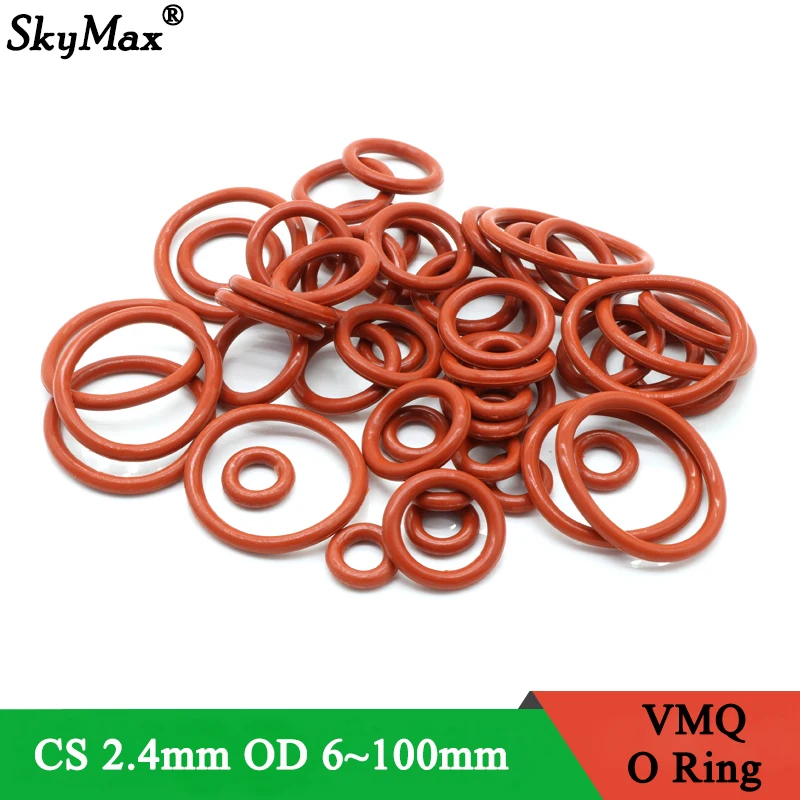46 mm rouge O Ring 1 mm Silicone O-Ring qualité alimentaire Joint en caoutchouc rondelle OD 5 mm 