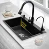 Stainless Steel Kitchen Sinks Black Nano Large Single-slot Wash Basin Under Countertop Thicken Washing Sink Kitchen Accessories 3