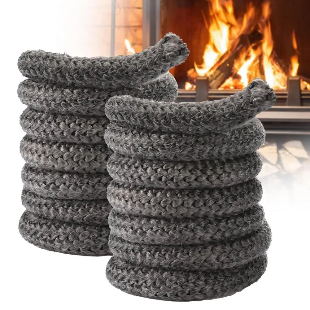 1 Roll of Wood Stove Replacement Gasket High-Temperature Resistance Secure Smoke-free Sealing Rope for Fireplaces