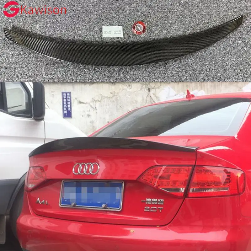 

For Audi A4 S4 B8 B8.5 4 Door Sedan 2009 2012 2016 HK Style High Quality Carbon Fiber Rear Wing Roof Rear Box Decorated Spoiler