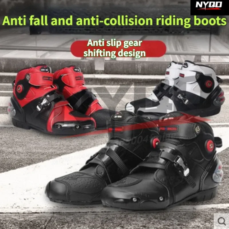 Motorcycle riding shoes men motorcycle short boots anti fall anti slip racing shoes spring summer racing boots knight motorcycle shoes motorcycle boots