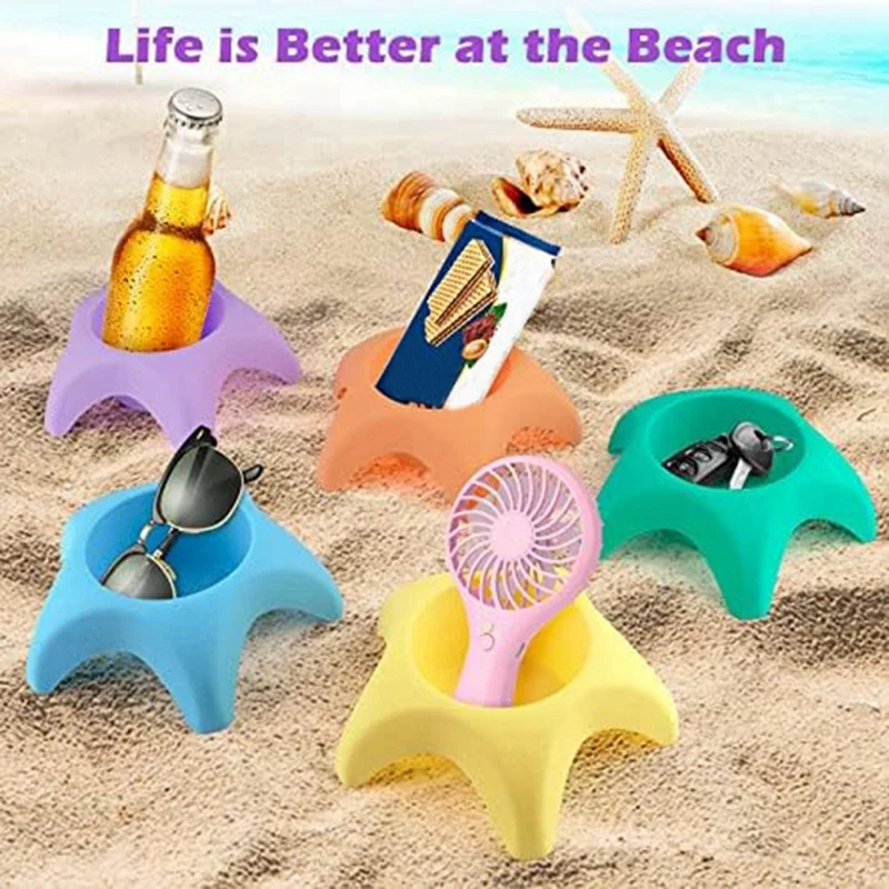 Beach Vacation Essentials Accessories Beach Cup Holders, Sand Coasters, Beach Travel Essentials For Women