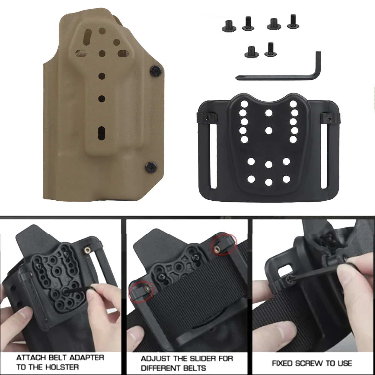 Lightweight Tactical Kydex Holster with Surefire X300U Flashlight Compatibility
