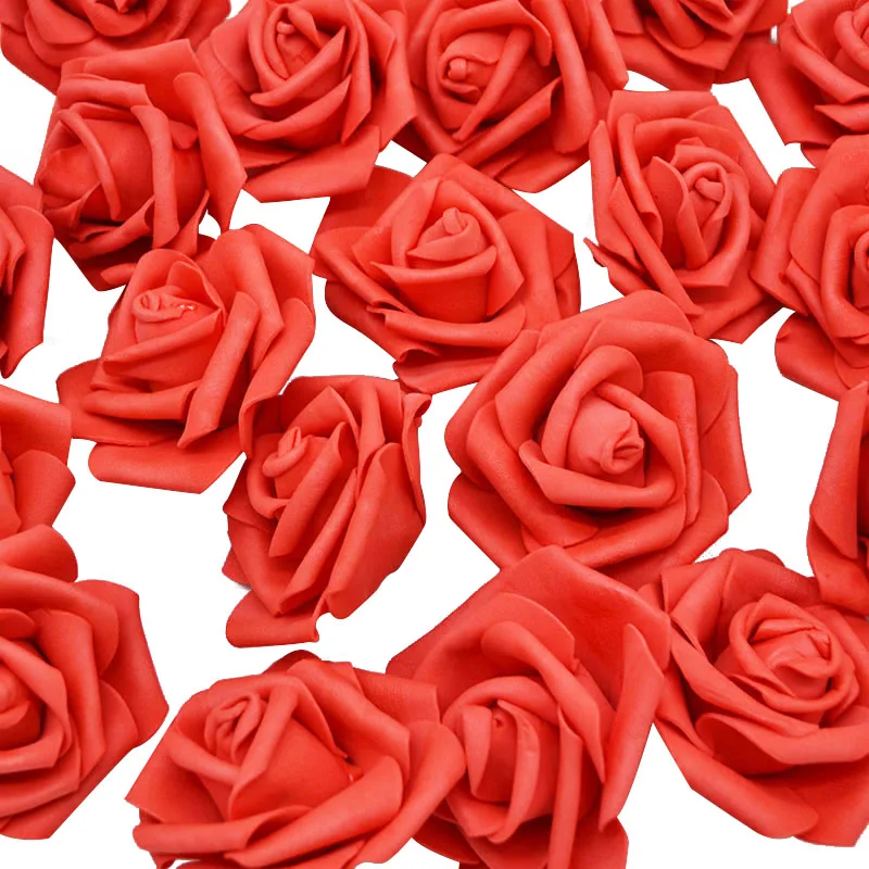 30pcs 6cm Artificial Foam Rose Flower Heads For Home Wedding Party Decoration Cheap Fake Flower DIY Wreath Handmade Accessories