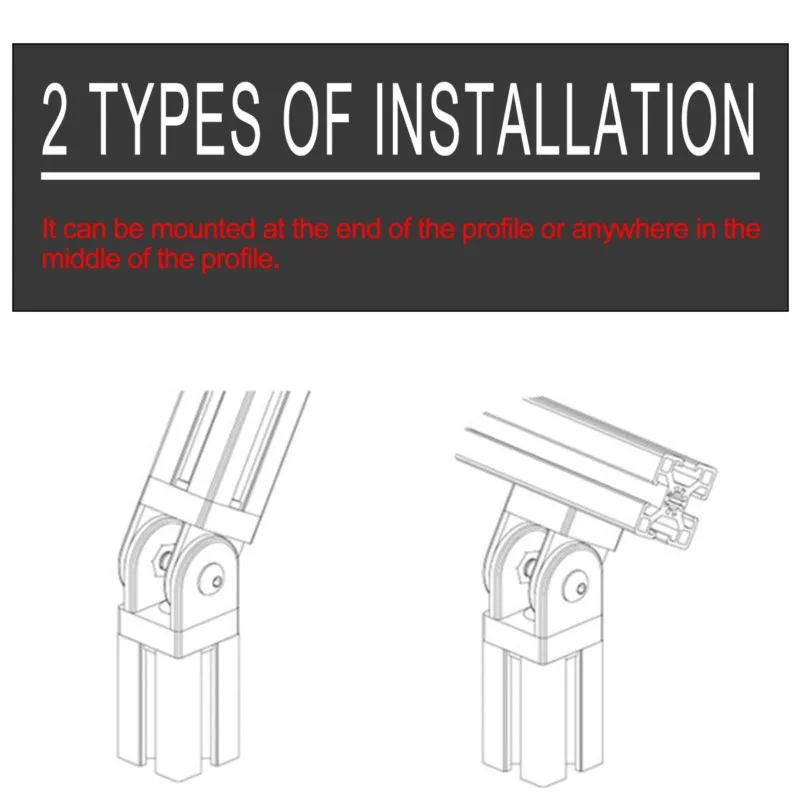 Zinc Alloy Pivot Joint for Aluminum Extrusion Profile 2020 3030