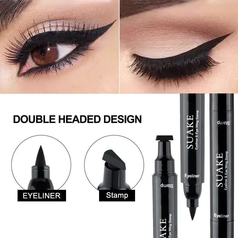 

2 In1 Stamp Liquid Eyeliner Pencil Water Proof Fast Dry Double-ended Black Seal Eye Liner Pen Make Up for Women Cosmetics