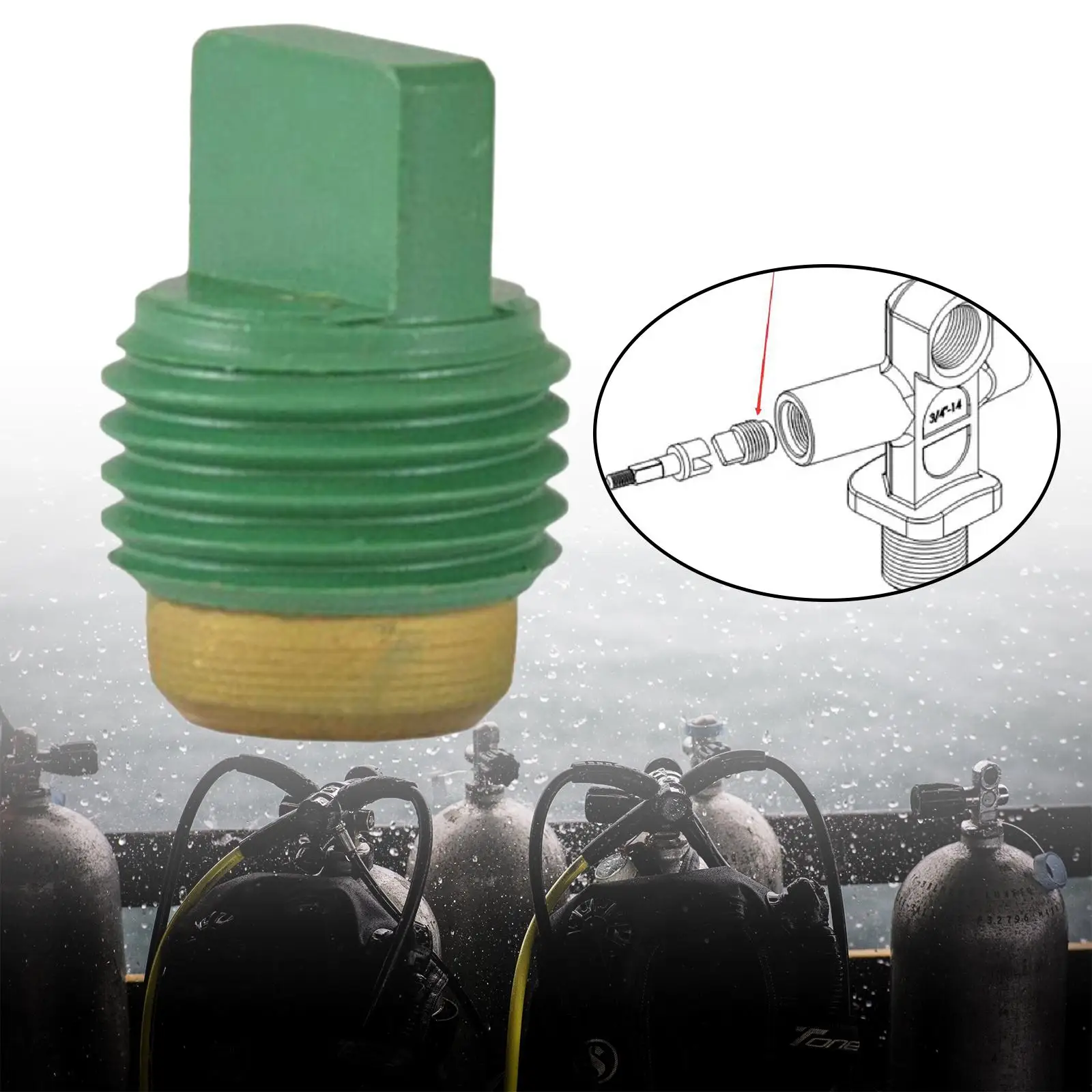 250BARスキューバダイビングタンクDinバルブヨークスタイルKバルブDIN