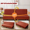 LANMOLIFE Stretch Jacquard Armless Sofa Bed Cover Spandex Futon Sofa Covers For Folding Sofa Bed Furniture Protective Covers 4
