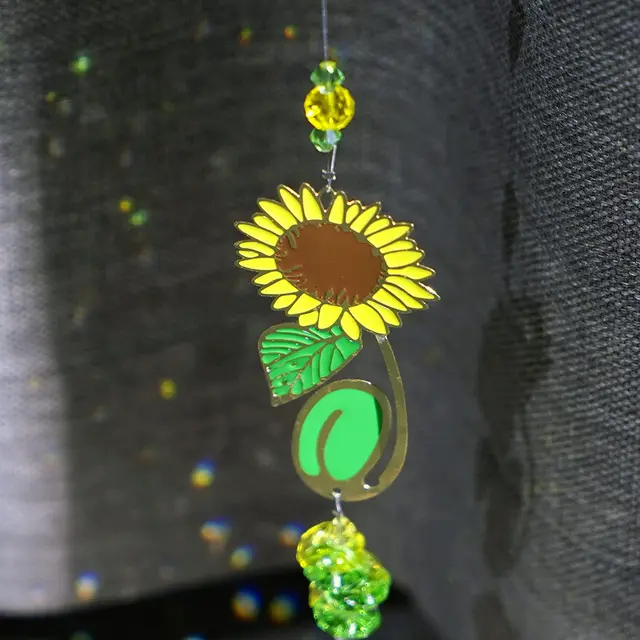 H&D Clear Crystal Ball Prism Suncatcher Napraforgó Díszes Szivárványkészítő Dekoráció Az Ablak Évfordulójának Ajándékához - Image 4