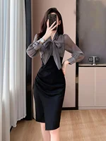 Faionable Midi  Knot Wrap Body Slimming Pleated Dr Ele Women's Clothing Commute Sle High Waist Polyester ... - Image 3