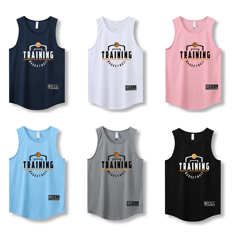Men's Summer Sport Vest Gyms Fitness Mesh Tank Tops Joggers Sleeveless T-Shirt Male Basketball Training Fashion Jersey Shirts
