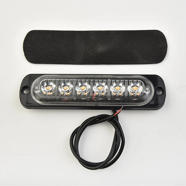 1 Stück Gelb Lkw 12V-24V 6 LED Strobe Warn Licht Strobe Grille