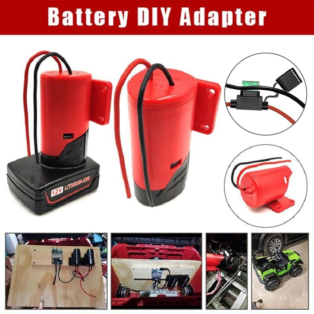 밀워키용 DIY 배터리 어댑터, 10.8V, 12V, M12 리튬 이온 배터리 전원 커넥터, DIY 어댑터 컨버터 도크 거치대, 전선 포함
