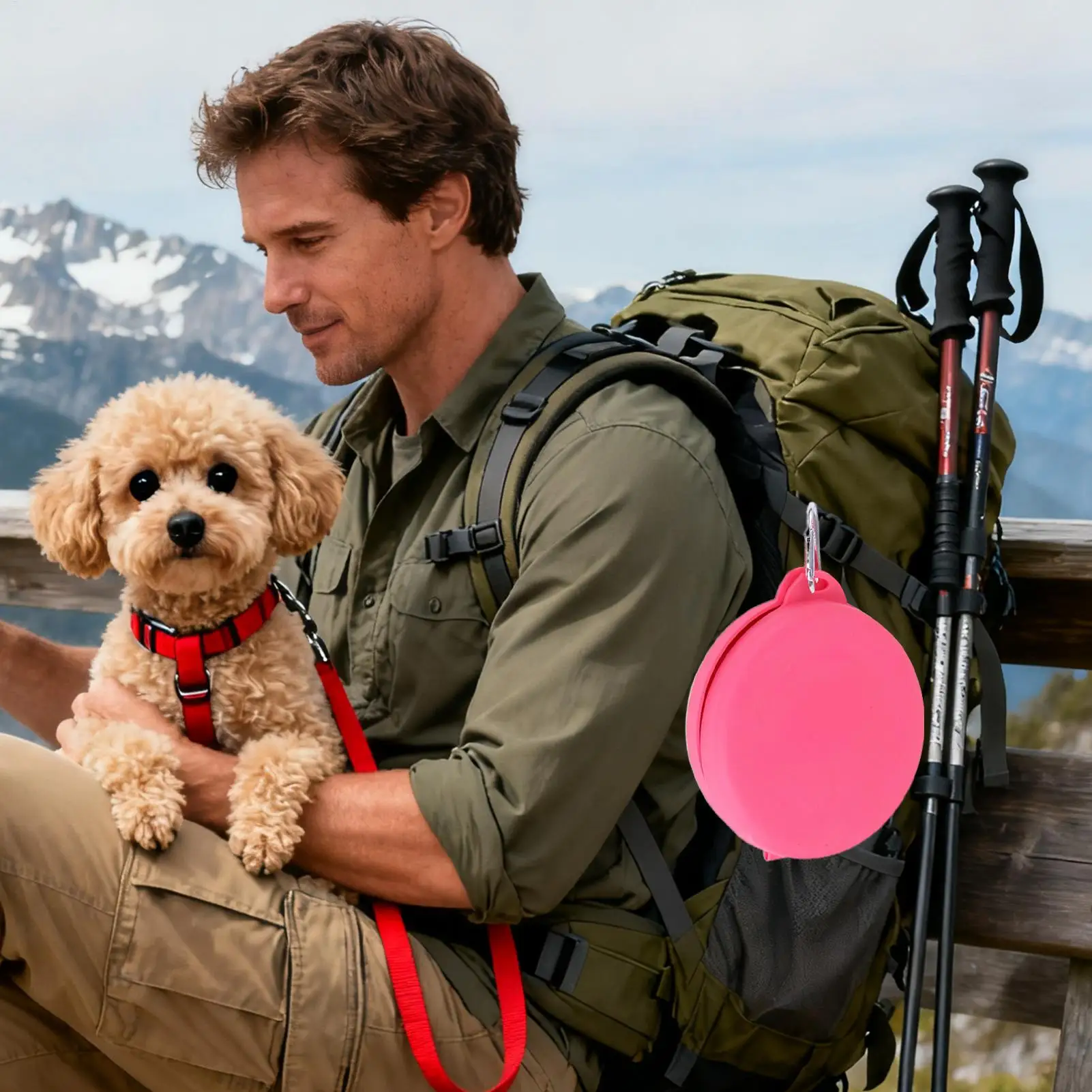 Dog Food Bowl Silicone Dishwasher Safe Foldable Containers Dog Food Water Bowl Set For Small Medium Pet Car Hiking Camping