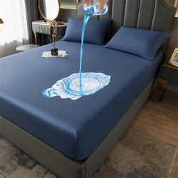 Waterproof Mattress Protector Cover Queen Elastic Fitted Sheet Breathable Pad Bed Double 2 People Couple Bedspread  90 150 180