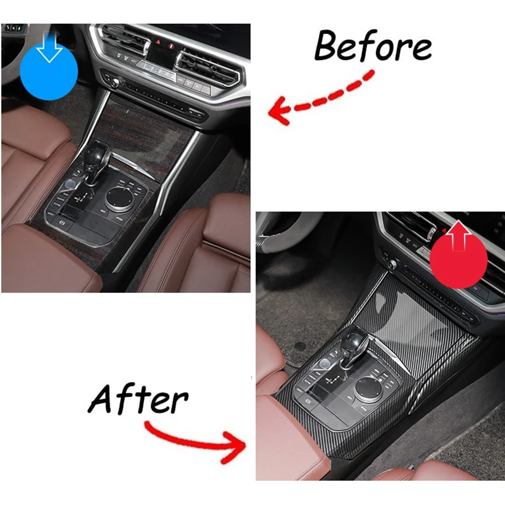 

For BMW 3 Series G20 G28 2019-2021 Carbon Fiber Center Console Gear Shift Panel Cover Trim Sticker Interior Accessories