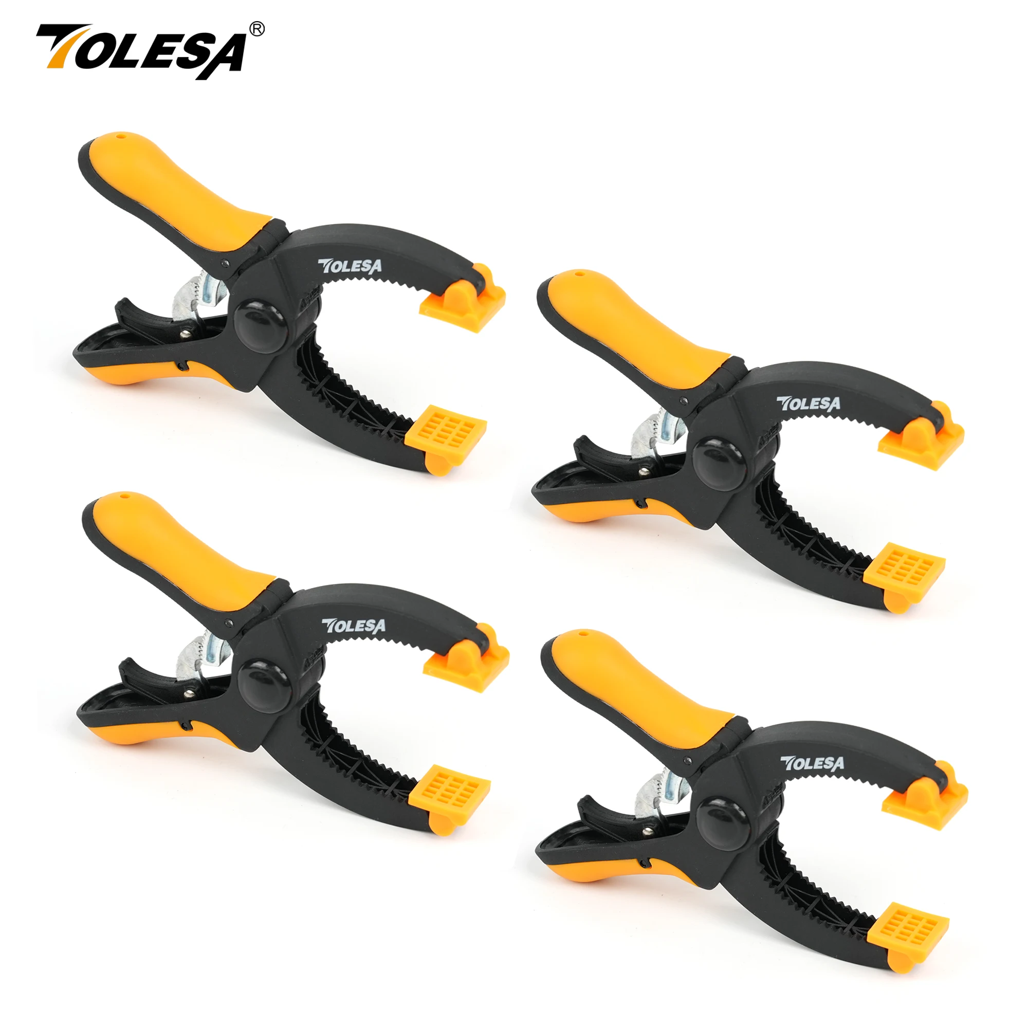 Tolesa Ratcheting Hand Clamps Grupo Mandíbula Abertura com Poderosa Força de Fixação Gatilho Grampos para Fixação 1.55 Pcs
