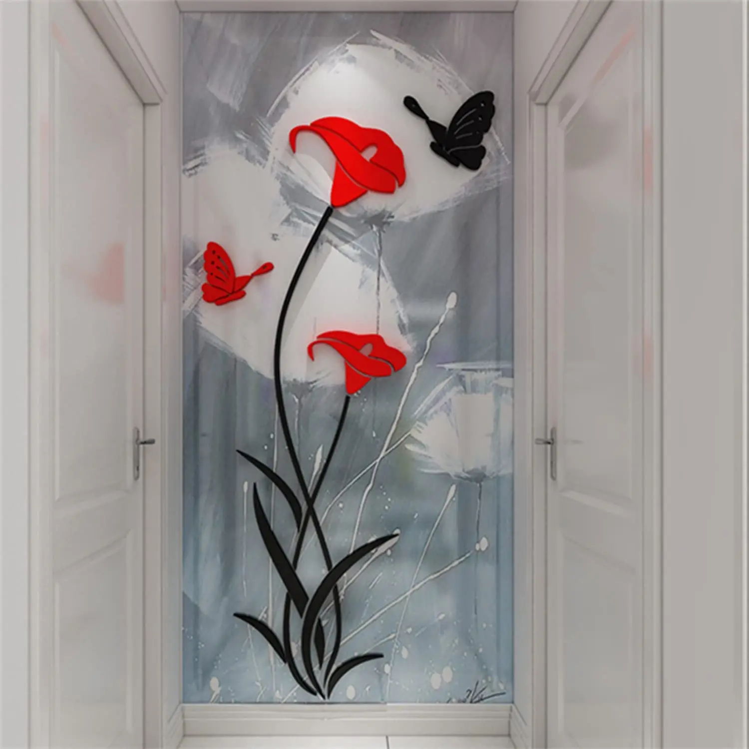 3D Mirror Flower Wall Sticker for home decor4