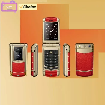 New V77 Ayxta GSM CellPhone 2.4inches MTK Dual SIM Dual Standby Flashlight Music Player Bluetooth Flip Mobile Phone