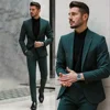 Chic Solid Men Suits 2 Piece Formal Notch Lapel Single Button Outfits Smart Casual Office Wedding Tuxedo (Blazer+Trousers) 1