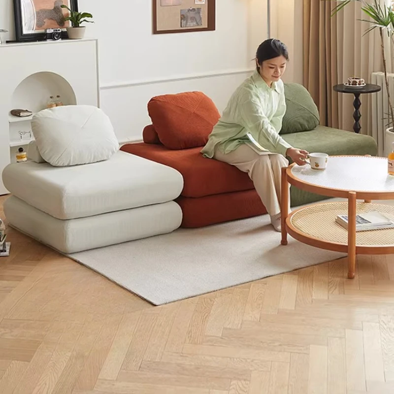 Floor Lazy Living Room Sofas Minimalist Replica Folding Individual ...