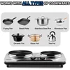 CUSIMAX Double Burners, 1800W Electric Hot Plate for Cooking Double Countertop Burner Portable Cast Iron Hot Plates 2