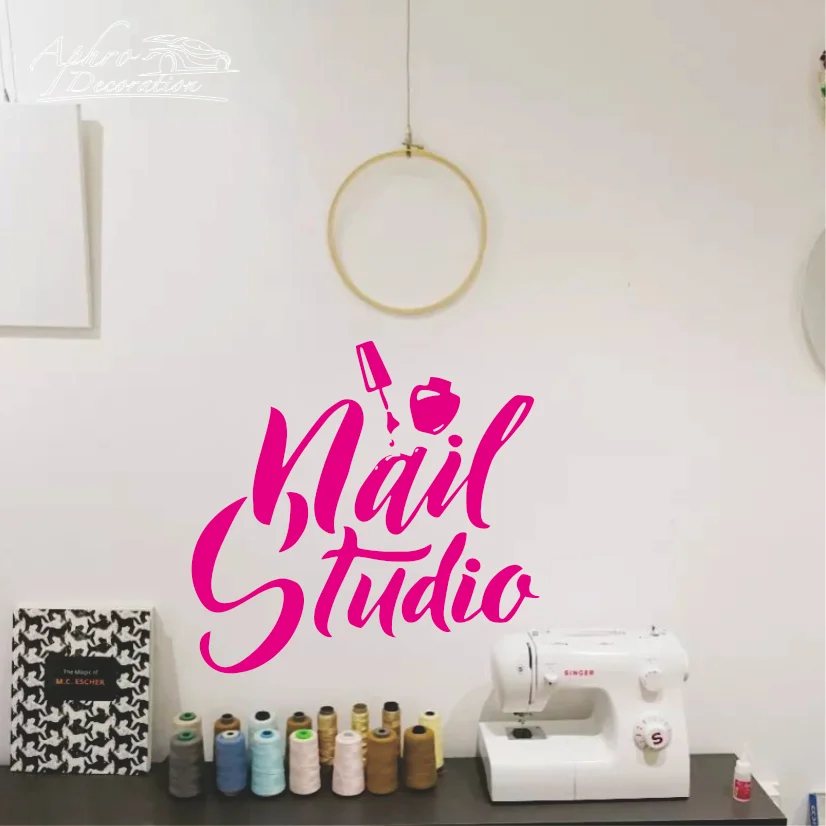 

Design Nail salon vinyl Wall Sticker mural for girls Bedroom Nail Salon Decor Removable Decal Creative Stickers