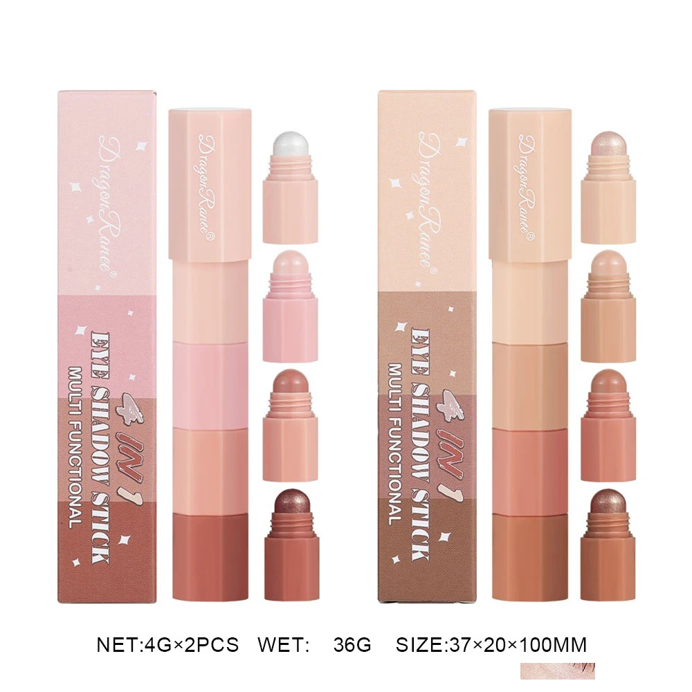 Eyeshadow Stick 8-Color Eyeshadow Stick Set Glitter and Matte Effect Waterproof Multi-Layer Pigment Long-lasting