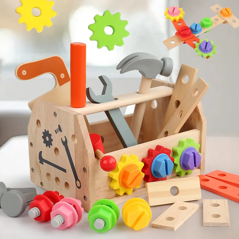Kids Wooden Tool Bench Set – Montessori Construction & Repair Playset 2