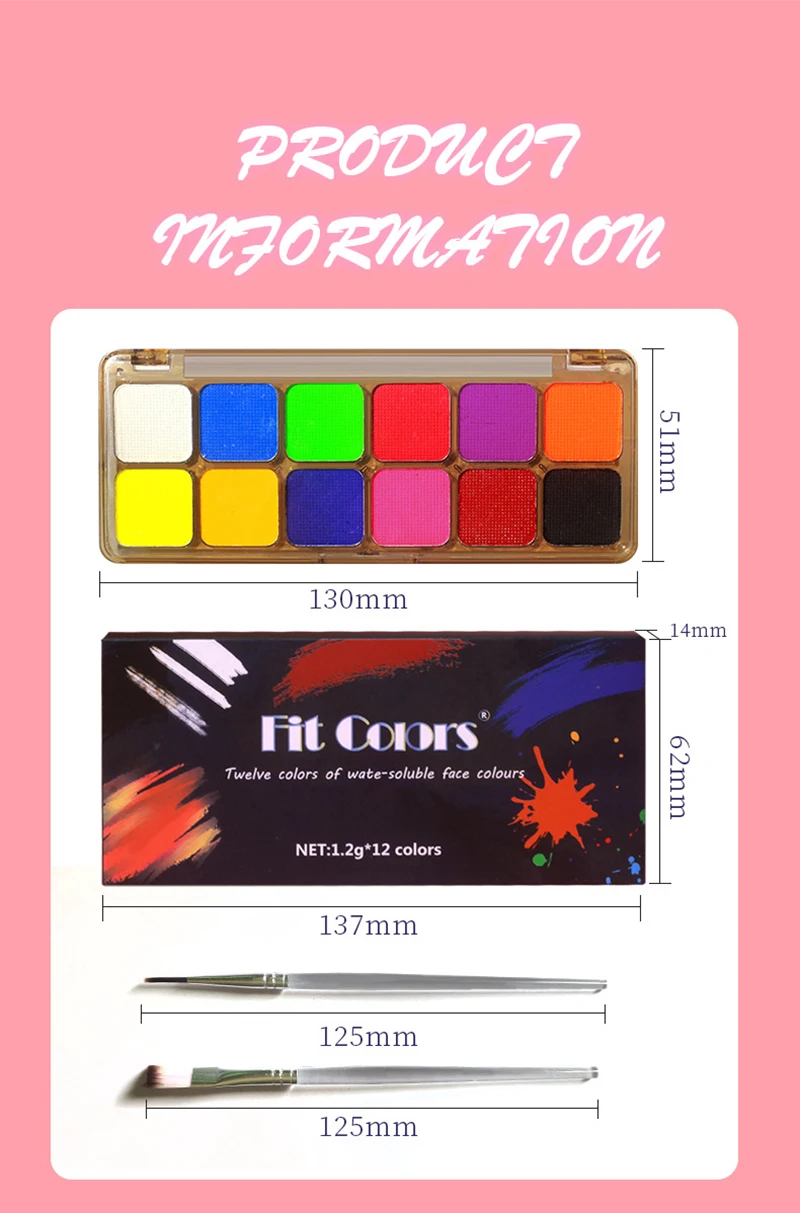 Non-Toxic Face Paint Palette - Safe Halloween Makeup Set for Kids
