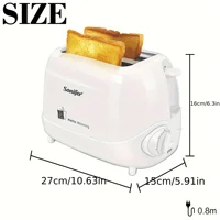 1Pcs Plug Type Sonifer Toaster Sf-6006 2 Pieces Cool Touch Toaster Variable Digital Brown Control with Stop Function Medium Cycle Automatic Pop-Up and Automatic Sliding Debris Tray Clean and Clean 2