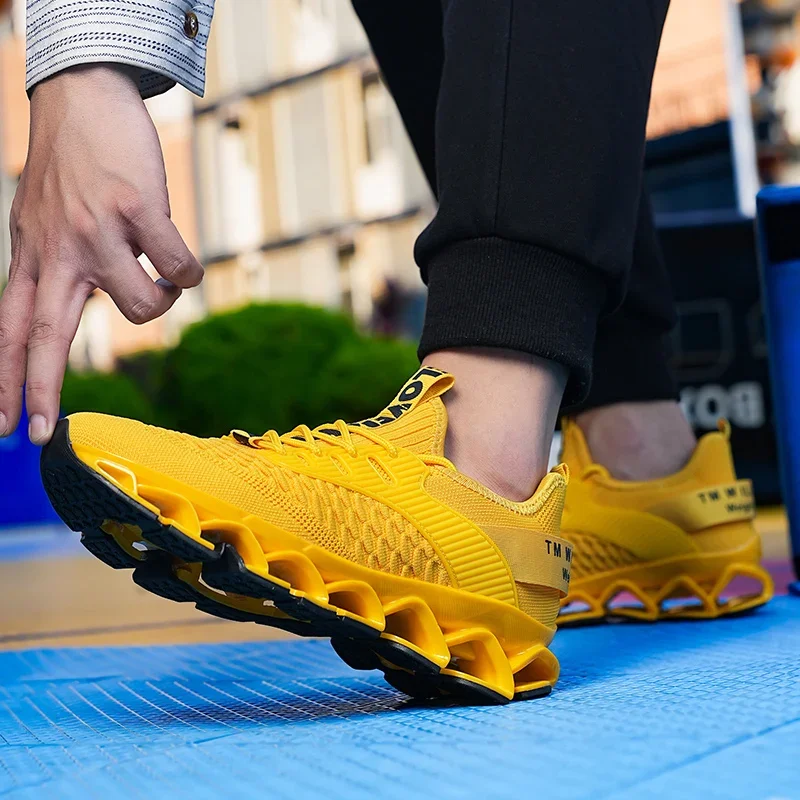 Men's Shoes Autumn Season New Soft Soled Simple Casual Sneakers Shoes Platform Mesh Breathable Lace Up Casual Running Shoes 4