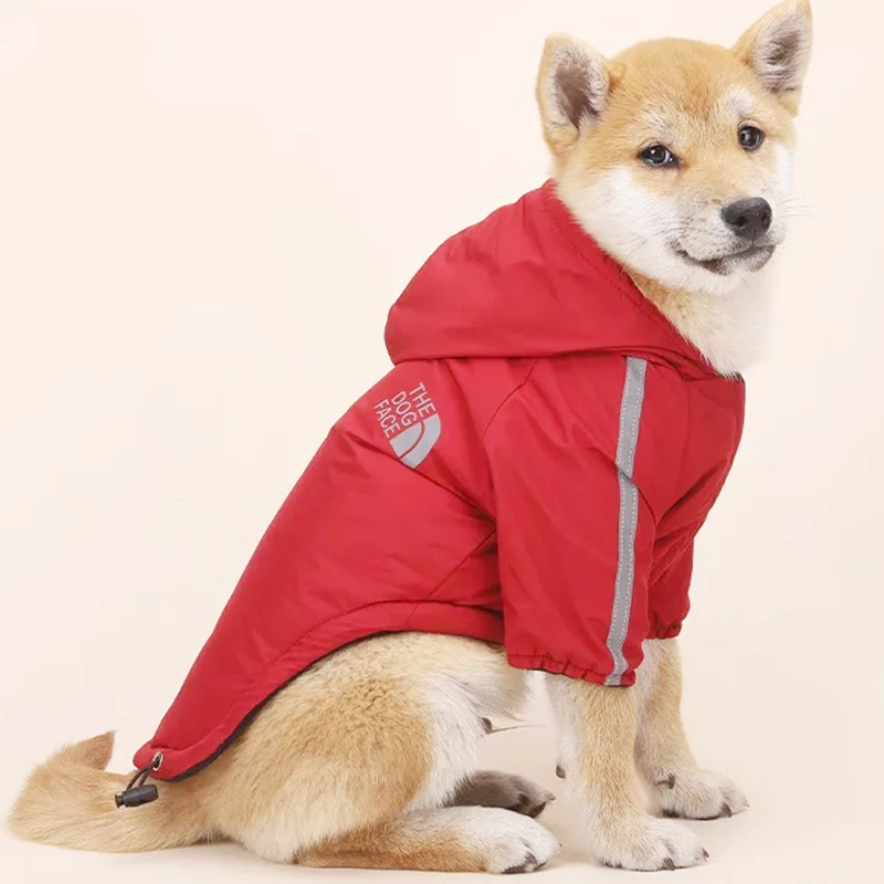 Waterproof Cotton Dog Hoodie with Reflective Detailing - Warm Autumn/Winter Pet Jacket