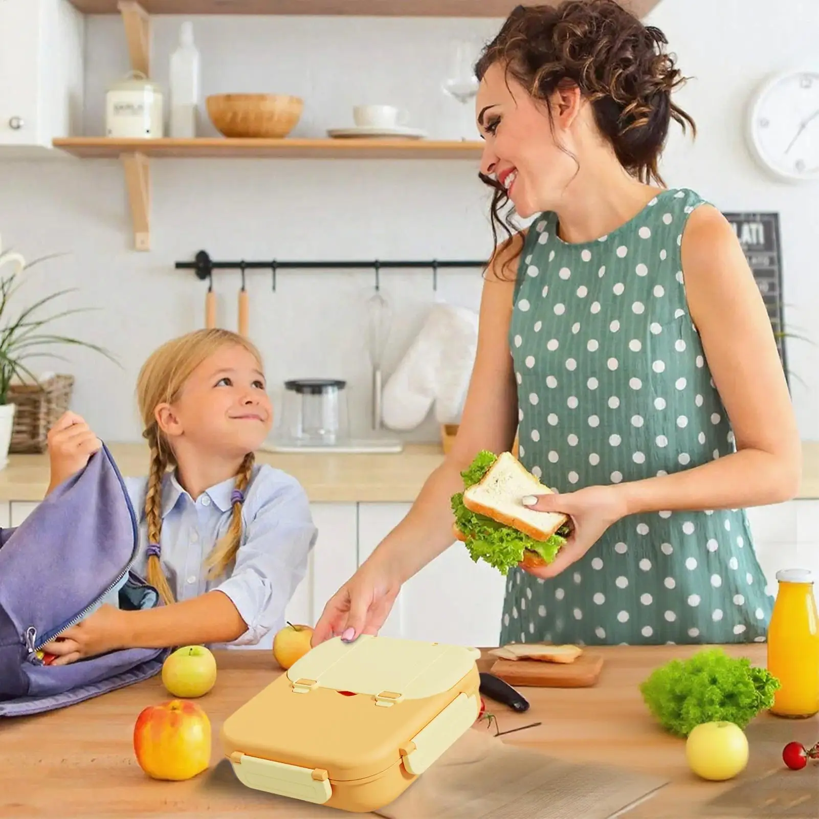 Lunch Box For Kids 1000ml Children's Snack Compartment Box Leak Proof Lunch Container For Preschool School Kindergarten Travel