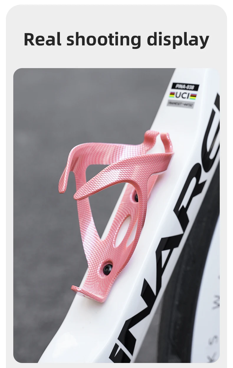 Ultraleichter Fahrrad-Flaschenhalter mit Carbon-Muster, hochelastisch, für Rennrad, Flaschenhalter, einzigartiges MTB-Flaschenhalterung für Wasserflaschen, Fahrradzubehör – Detail 12